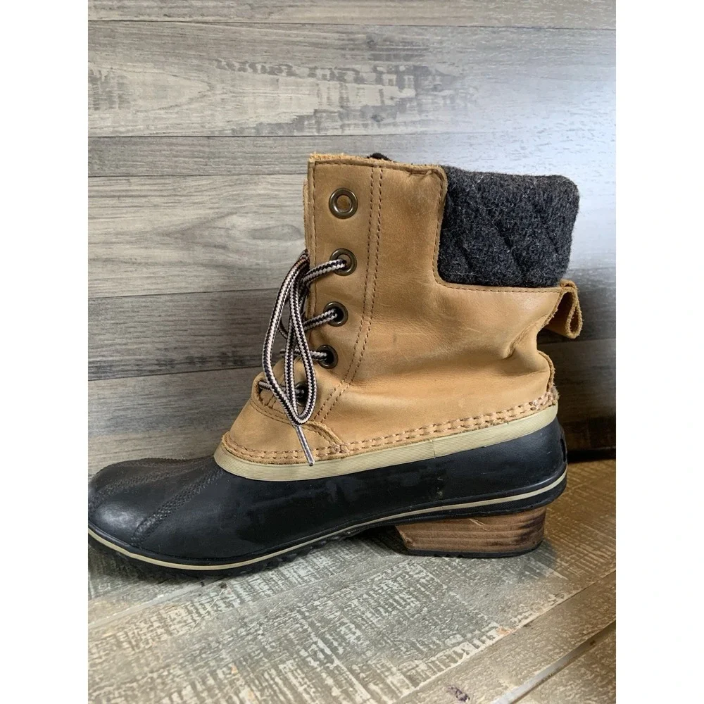 SOREL Slimpack Lace II 2 Waterproof‎ Leather Boots Elk Women's Size 10